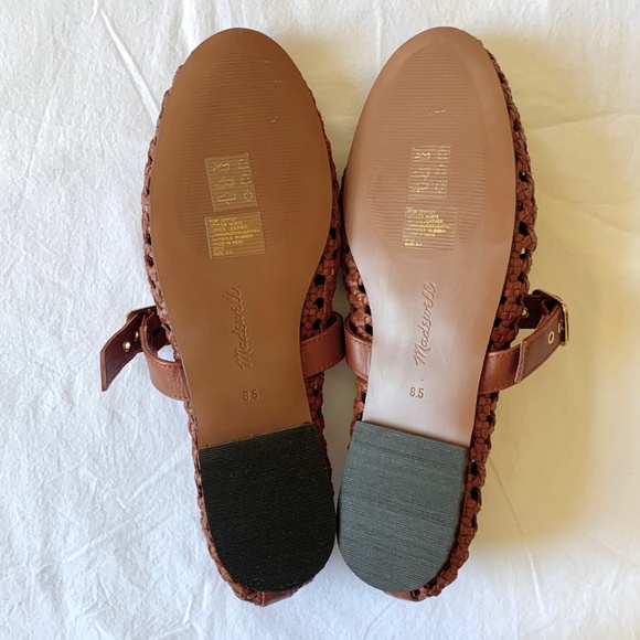 Madewell Remy Leather Woven Mary Jane Flats Dusty Redwood US8.5 NEW - Picture 10 of 12